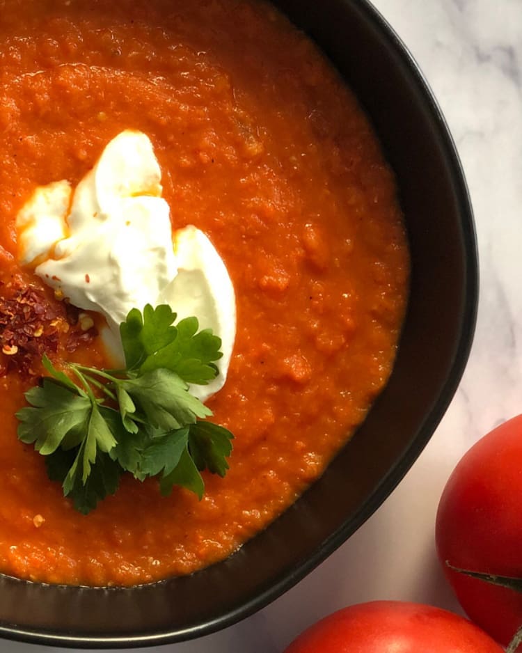 Roasted Red Pepper and Tomato Soup