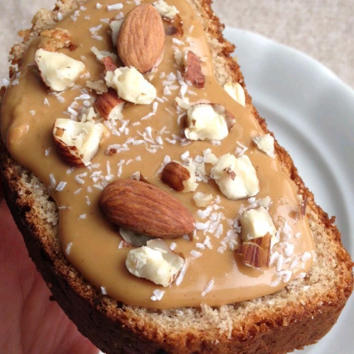 Peanut Butter & Almonds Banana Bread Toast