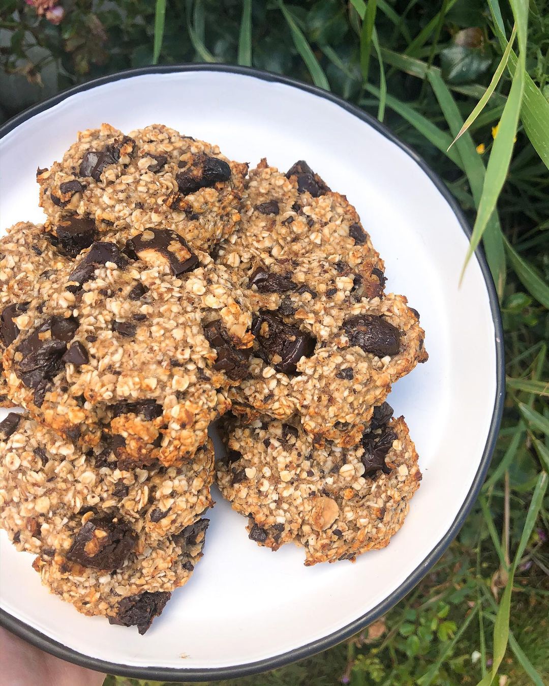 Quick Banana Oat Cookies with Chocolate