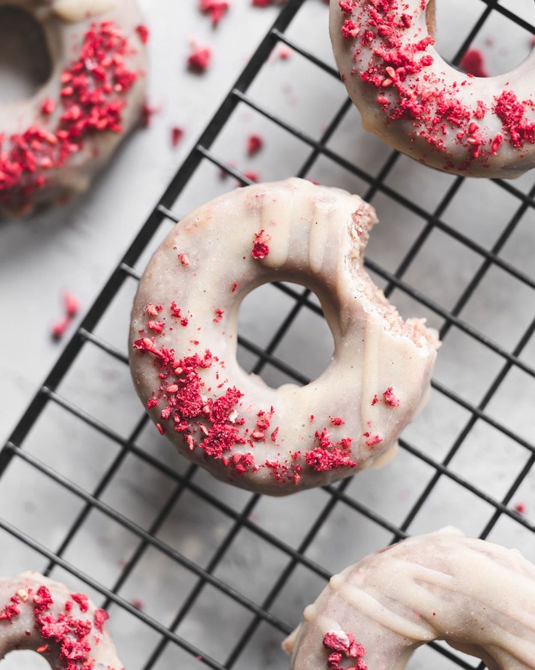 White Choc & Raspberry Donuts