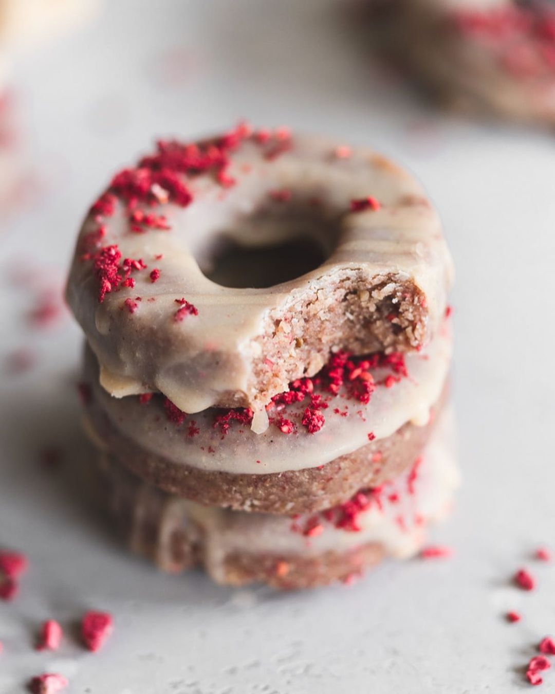 White Choc & Raspberry Donuts