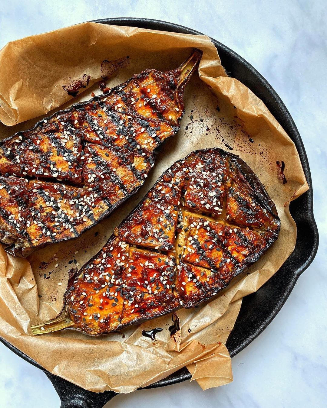 Peanut Butter Roasted Aubergines