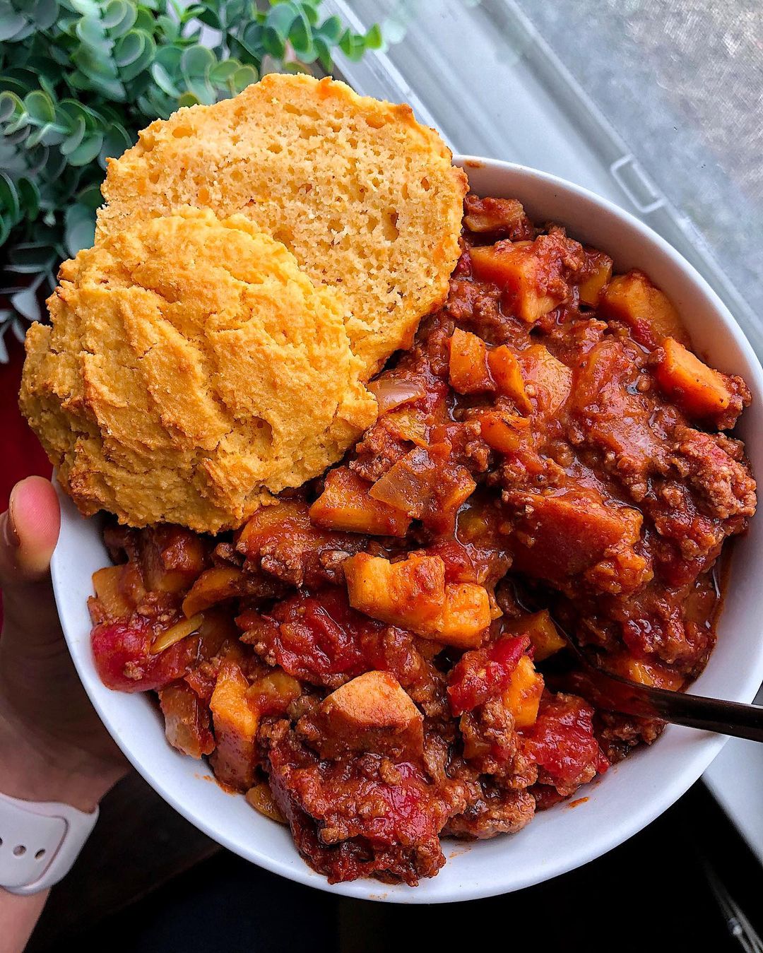 Paleo Chili + Sweet Potato Biscuits