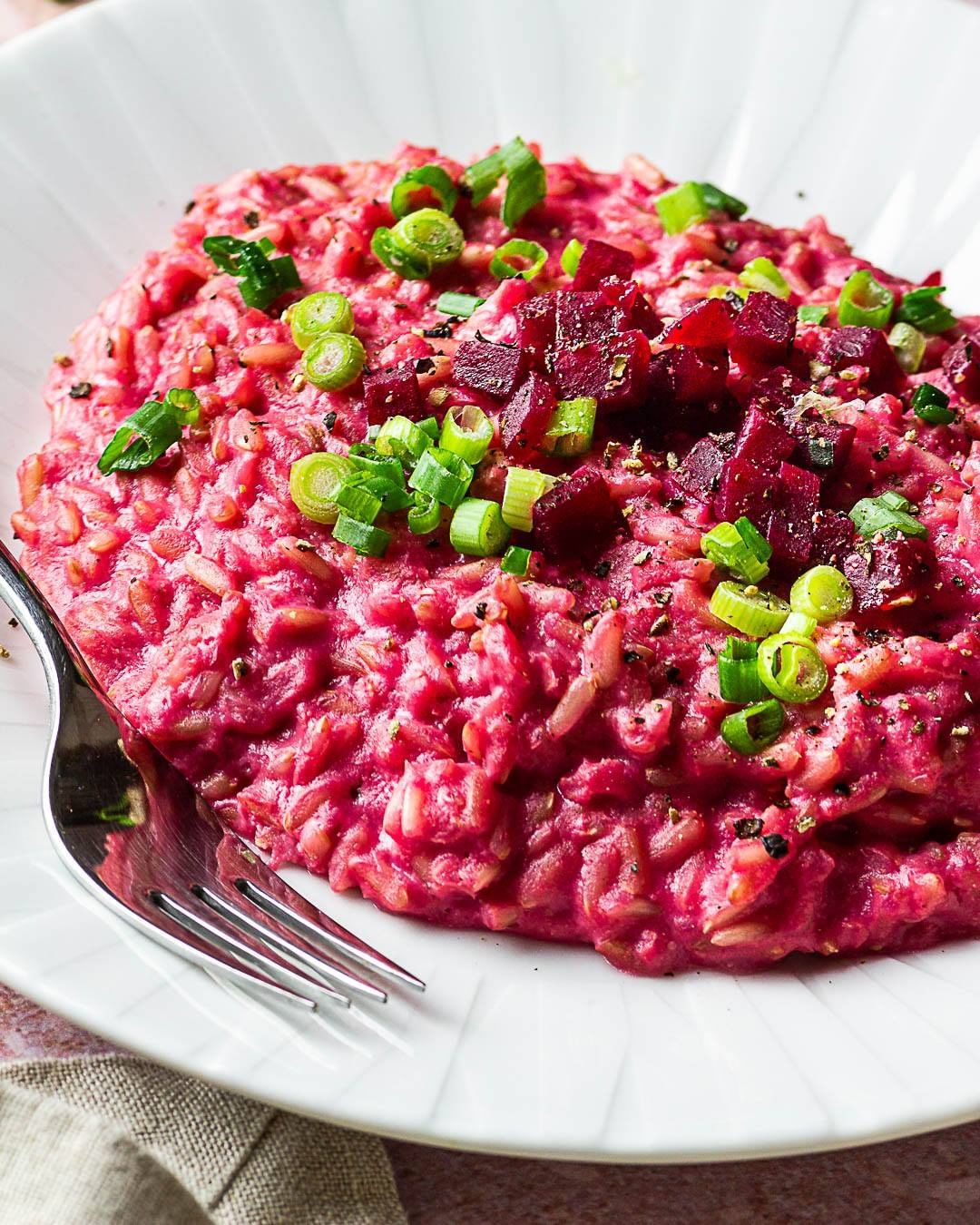 This Vegan Beetroot Hummus Risotto