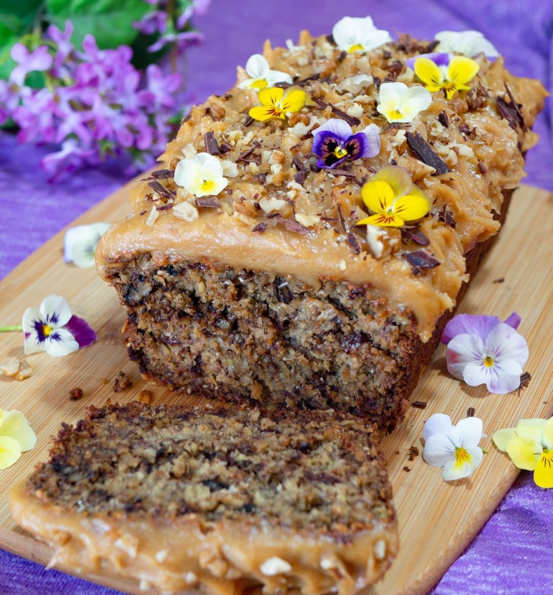 Gluten Free Vegan Banana Bread with Chocolate , Walnuts & Chia Seeds